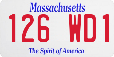 MA license plate 126WD1