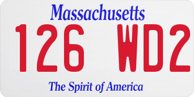 MA license plate 126WD2