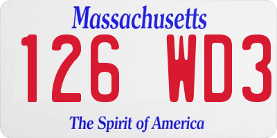 MA license plate 126WD3