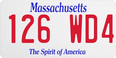 MA license plate 126WD4