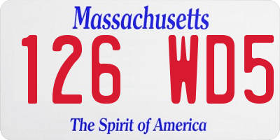 MA license plate 126WD5
