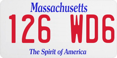 MA license plate 126WD6