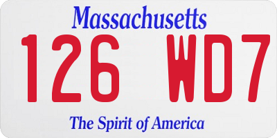 MA license plate 126WD7