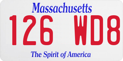 MA license plate 126WD8