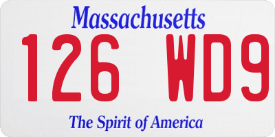 MA license plate 126WD9