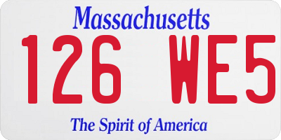 MA license plate 126WE5