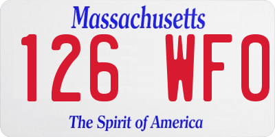 MA license plate 126WF0