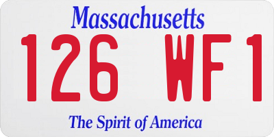 MA license plate 126WF1