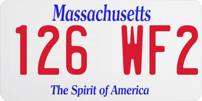 MA license plate 126WF2