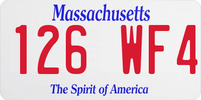 MA license plate 126WF4