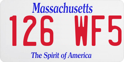 MA license plate 126WF5