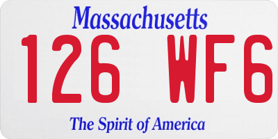 MA license plate 126WF6