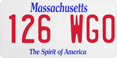 MA license plate 126WG0