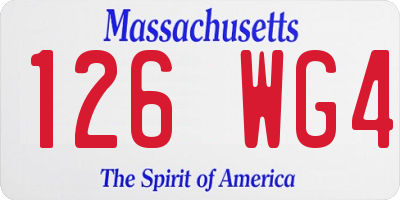 MA license plate 126WG4