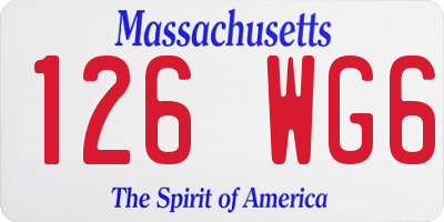 MA license plate 126WG6