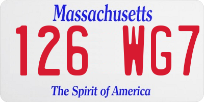 MA license plate 126WG7