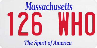 MA license plate 126WH0