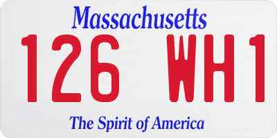 MA license plate 126WH1