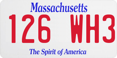 MA license plate 126WH3