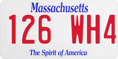 MA license plate 126WH4