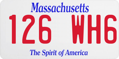 MA license plate 126WH6