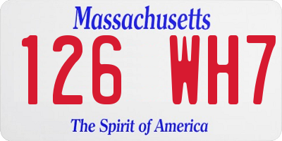 MA license plate 126WH7