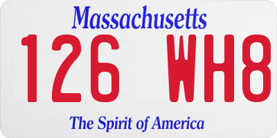 MA license plate 126WH8