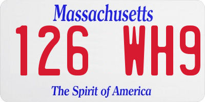 MA license plate 126WH9