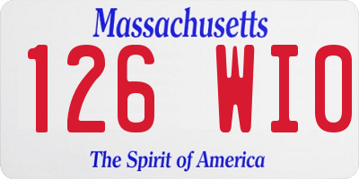 MA license plate 126WI0