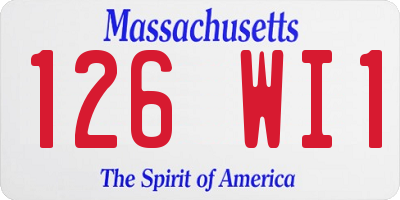MA license plate 126WI1