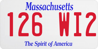 MA license plate 126WI2