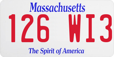 MA license plate 126WI3