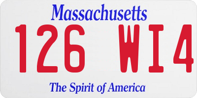 MA license plate 126WI4