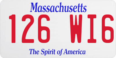 MA license plate 126WI6