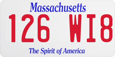 MA license plate 126WI8