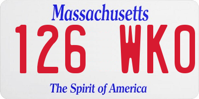 MA license plate 126WK0
