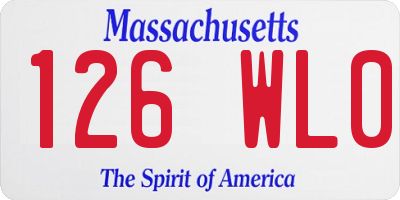 MA license plate 126WL0