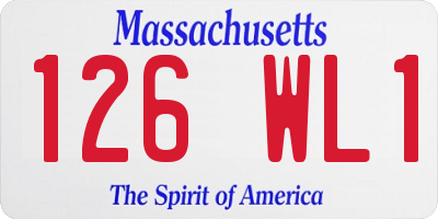MA license plate 126WL1