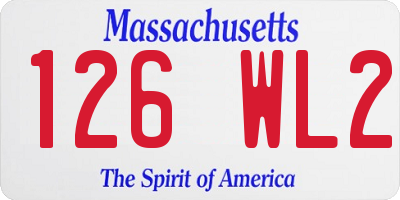 MA license plate 126WL2