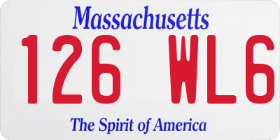 MA license plate 126WL6