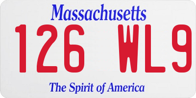 MA license plate 126WL9