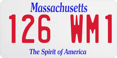 MA license plate 126WM1