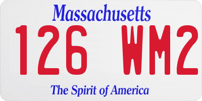 MA license plate 126WM2