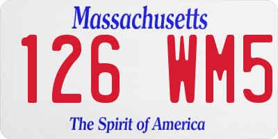 MA license plate 126WM5
