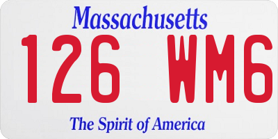 MA license plate 126WM6
