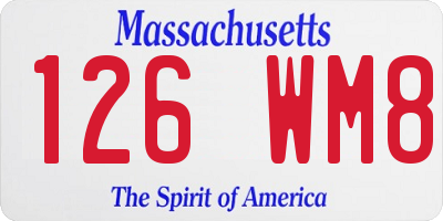 MA license plate 126WM8