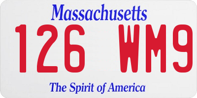 MA license plate 126WM9