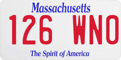 MA license plate 126WN0