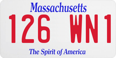 MA license plate 126WN1