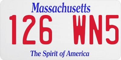 MA license plate 126WN5